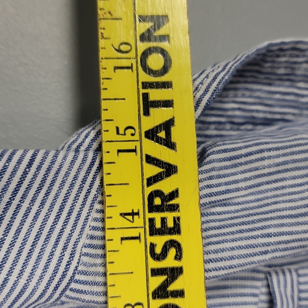 J. Crew Linen Blue and White Striped Wide Leg Pant Suit - Picture 8 of 8